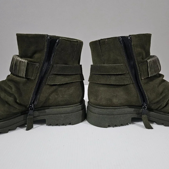 Miz Mooz Fanley Ankle Boot Womens EU 40 Forest Green Suede Slouchy Combat NEW - Picture 4 of 13
